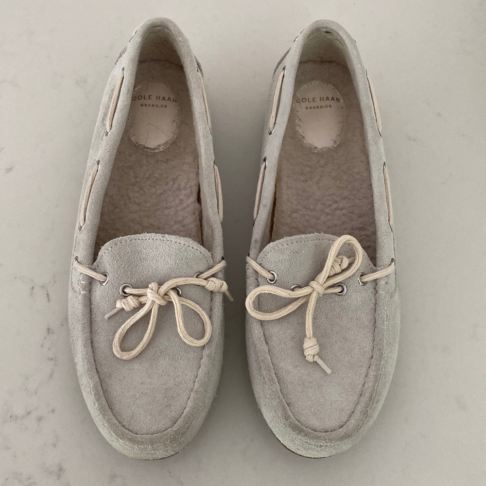 Cole Haan Suede Drivers w Shearling Lining